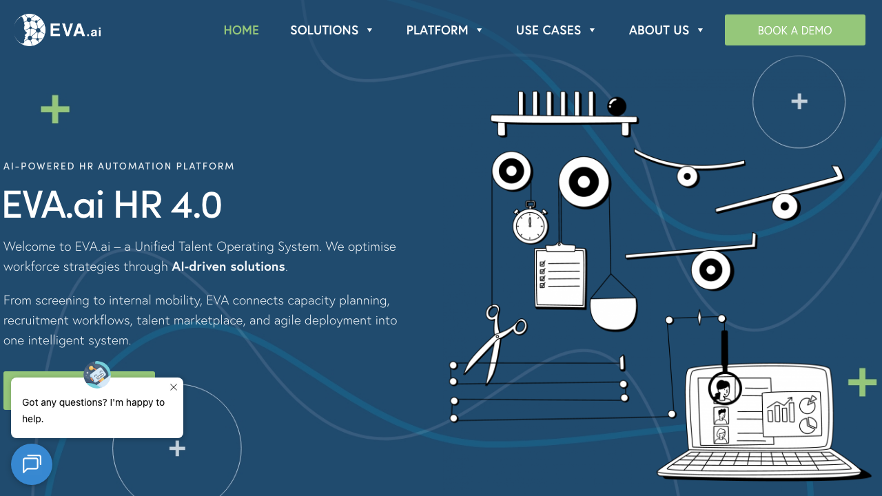 Eva.ai platform interface and features